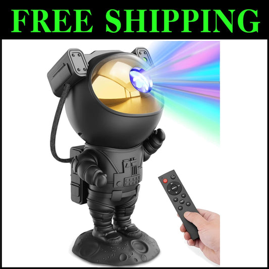 Astronaut Star Projector Night Light with 9 Nebula Effects and Remote Control