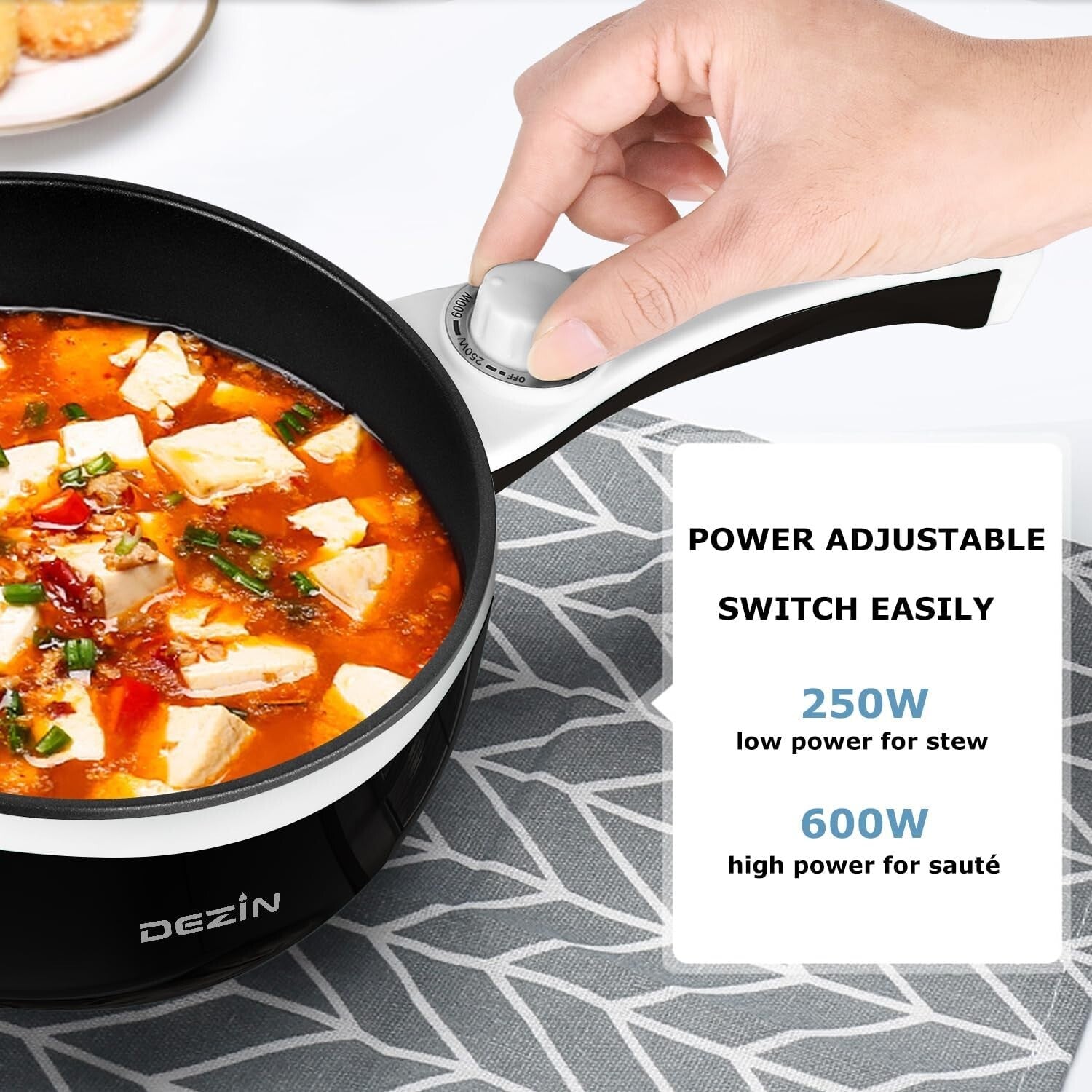 Electric Hot Pot with Steam Function & Over-Heat Protection - Perfect for Dorms
