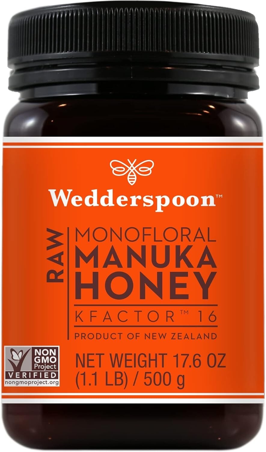 Authentic KFactor 16 New Zealand Manuka Honey - Raw & Non-GMO, 17.6 Oz