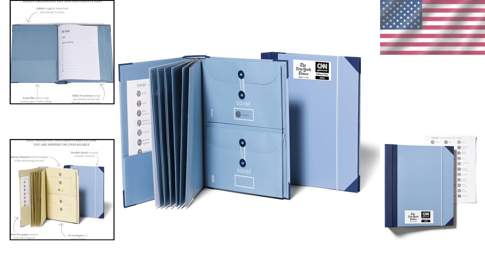 Elegant Document Organizer with Table of Contents - 3-Year Replacement Guarantee