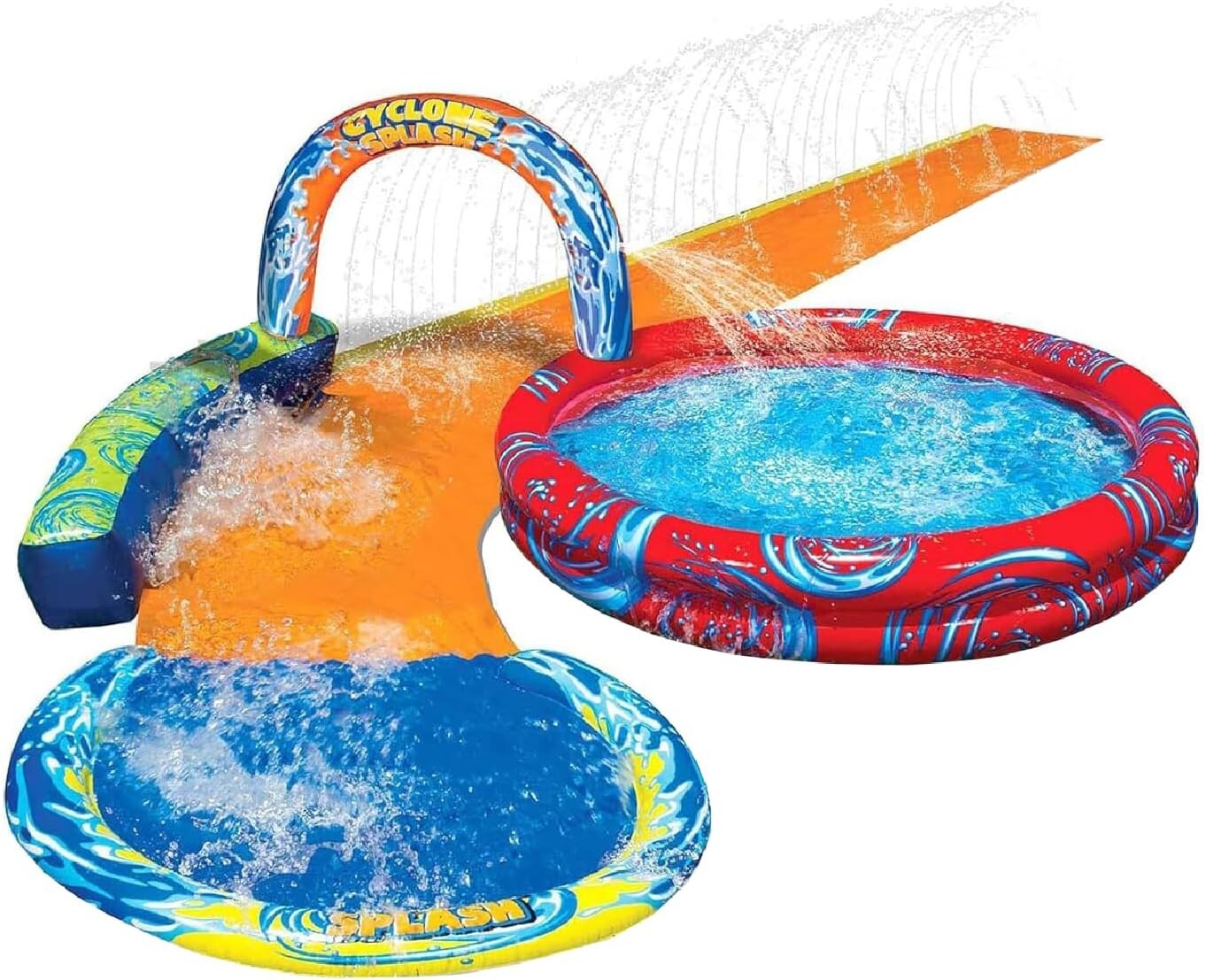 Cyclone Splash Park Set - Colorful Water Slide With Arch for Kids' Entertainment