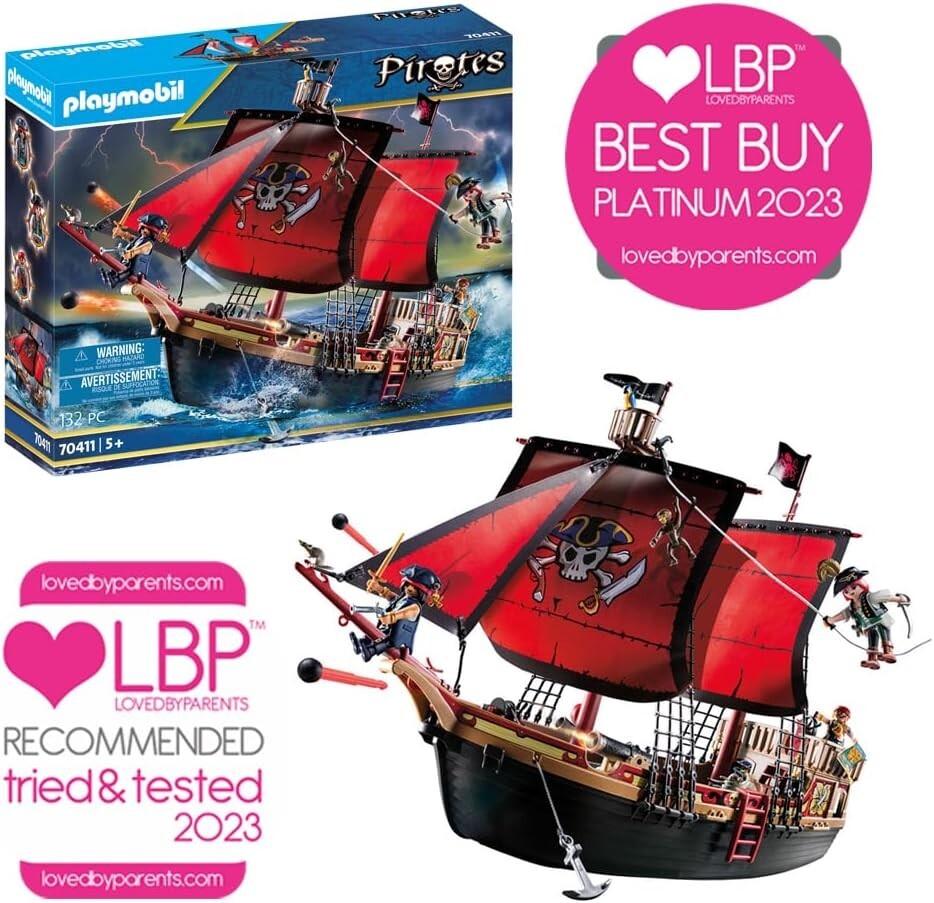 Large Pirate Ship Playset with Cannons and Secret Storage for Fun Adventures
