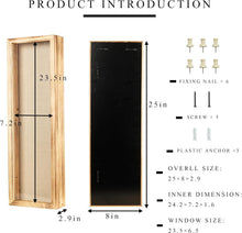 Load image into Gallery viewer, Stylish Carbonized Wood Shadow Box for Flowers &amp; Keepsakes - 25" Display
