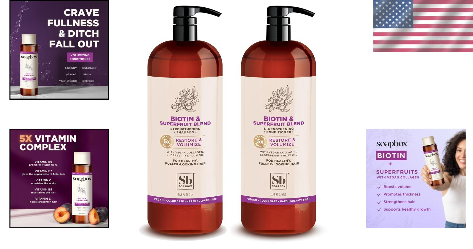 Revitalizing Superfruit Shampoo & Conditioner Set - Eco-Friendly & Nourishing