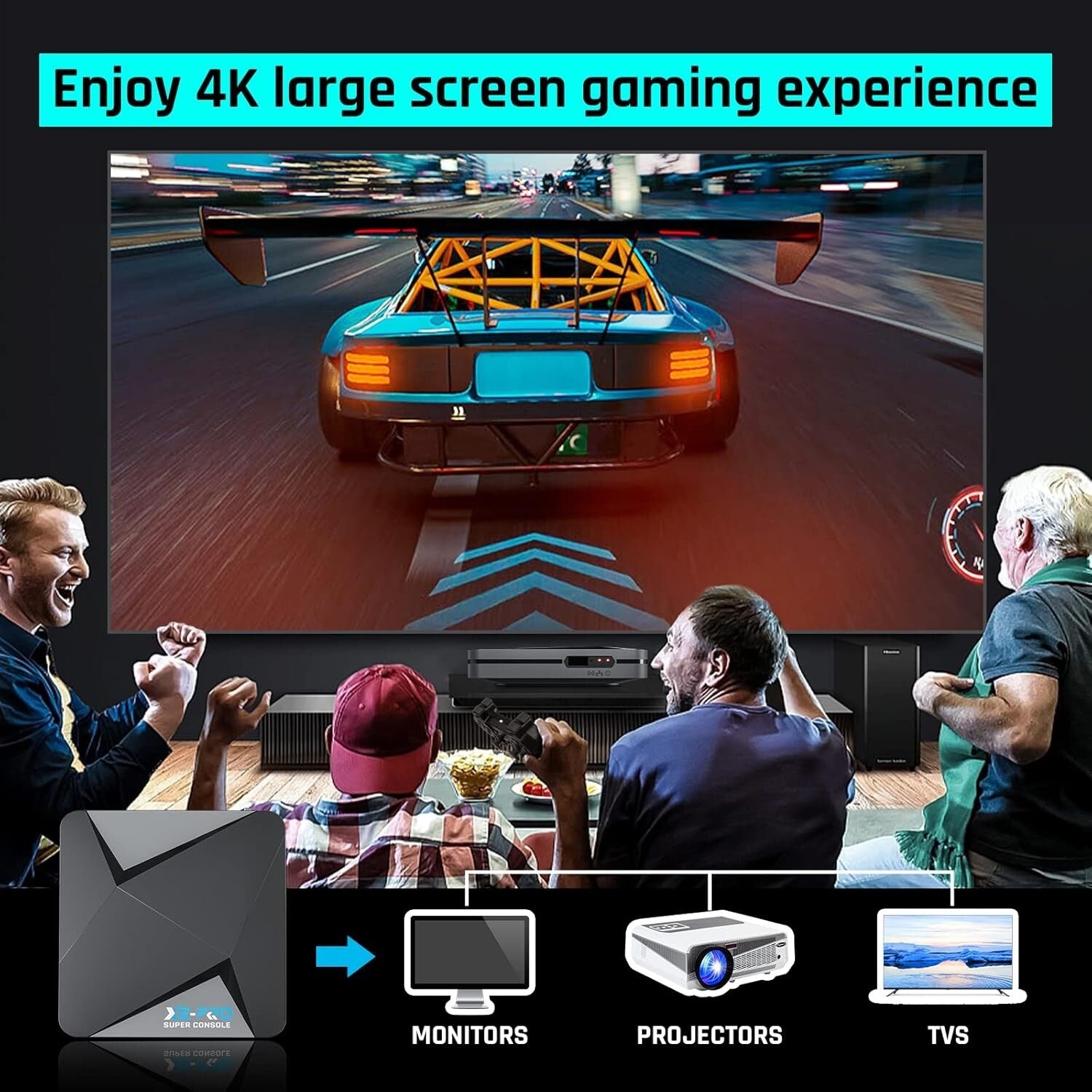 All-in-One Super Console X2 Pro: 65,000+ Games, Remote & Wireless Controllers