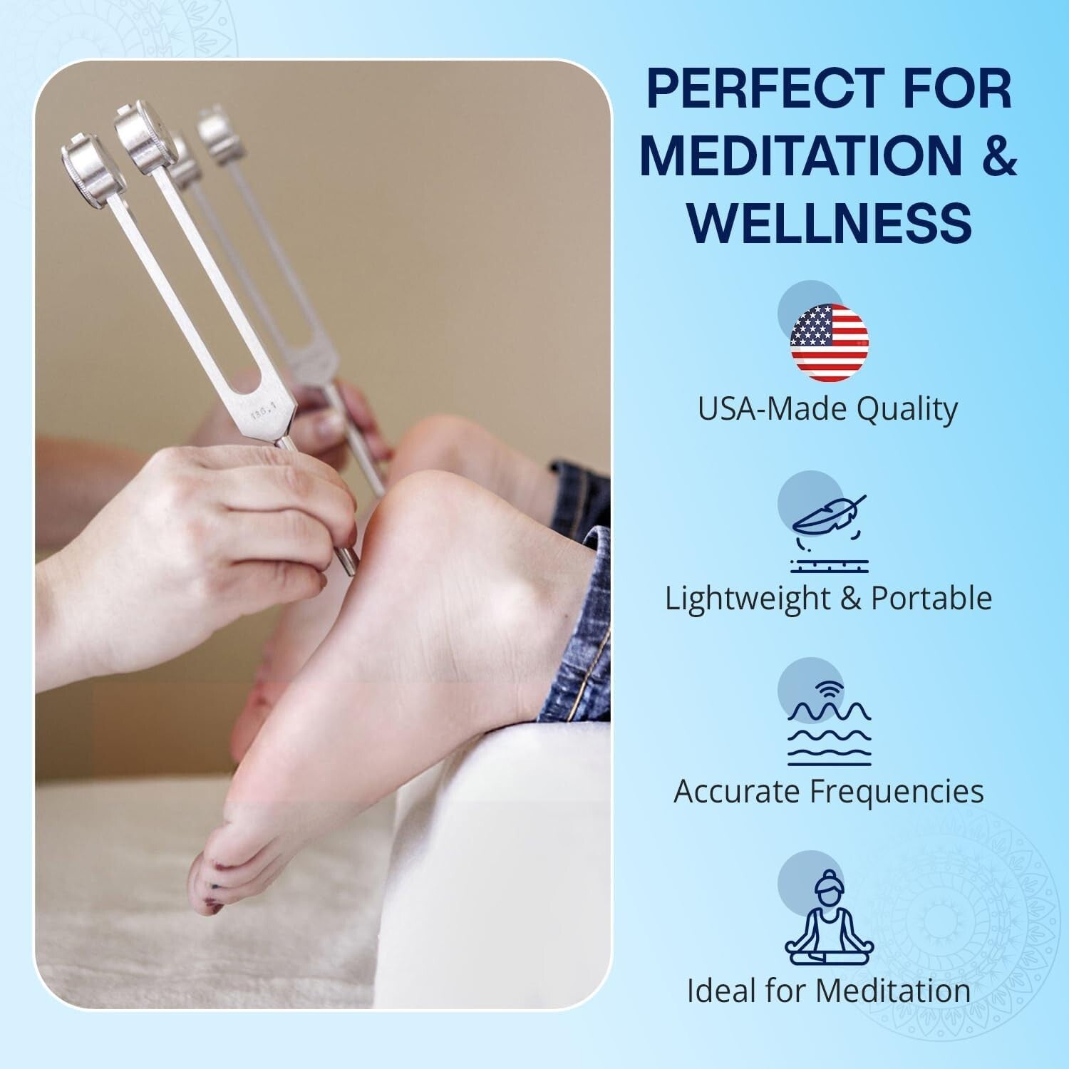 Durable Medical Grade Weighted Tuning Fork for Healing & Stress Relief Therapy