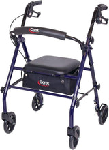 Load image into Gallery viewer, Comfortable Steel Rollator Walker with Backrest and Storage, Height Adjustable