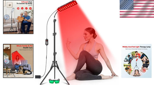 Adjustable Red Light Therapy Panel with Stand - Energize Cells & Alleviate Pain