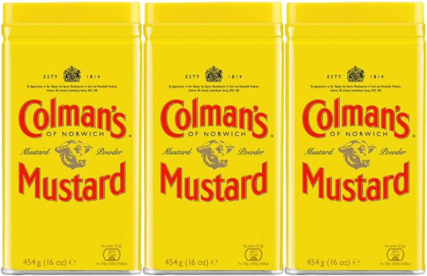 Colman’s Mustard Powder 3-Pack, 16-Oz Cans – Perfect for Flavor Enhancement