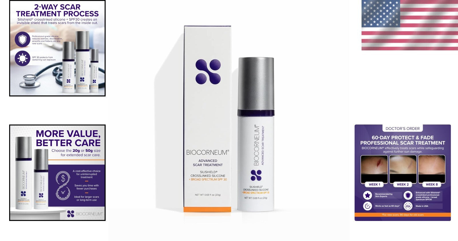 Hypoallergenic Silicone Scar Gel with Broad-Spectrum SPF 30 - 20g Travel Size