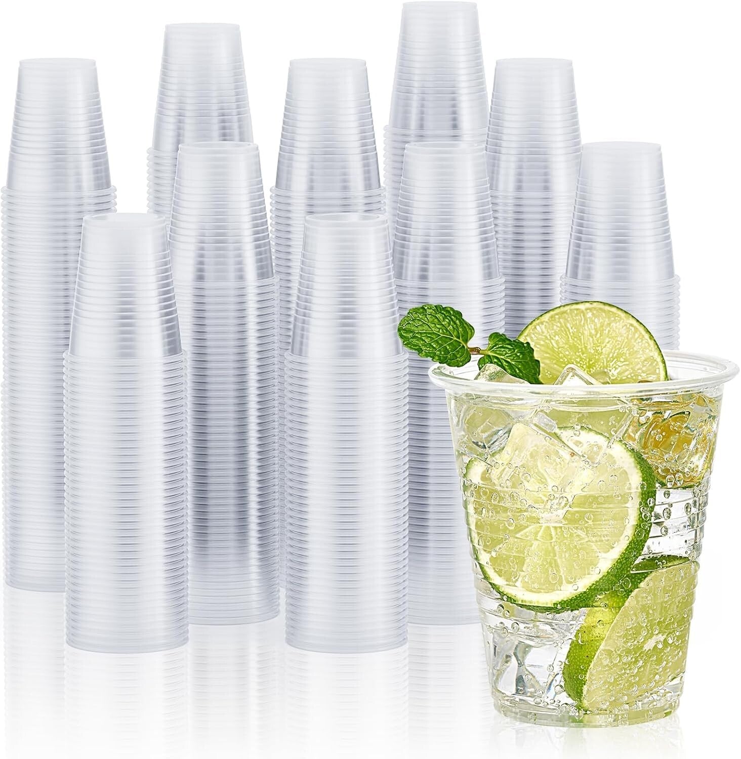 2000 Pack 12 Oz Clear Plastic Cups - Durable Disposable Drinkware for Parties
