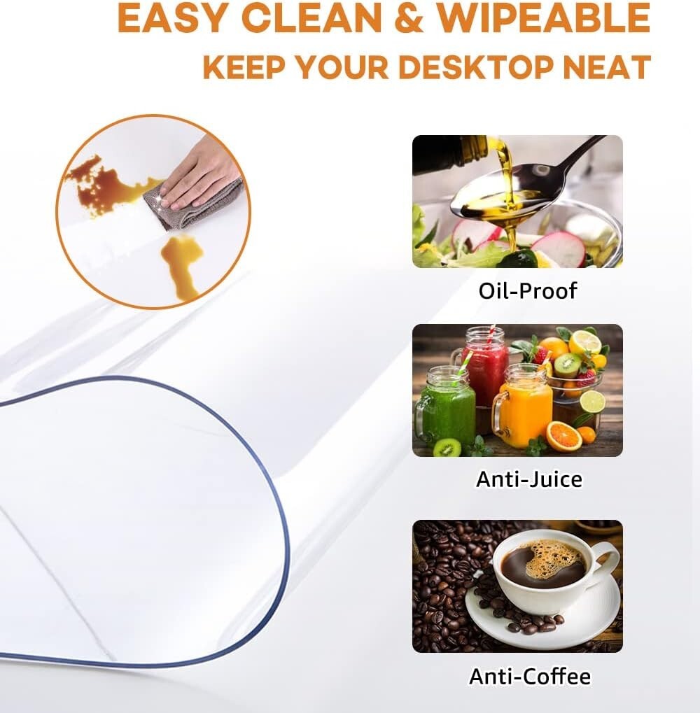 Clear Heavy Duty Table Protector Mat - 60x96 Inch PVC for All Occasions