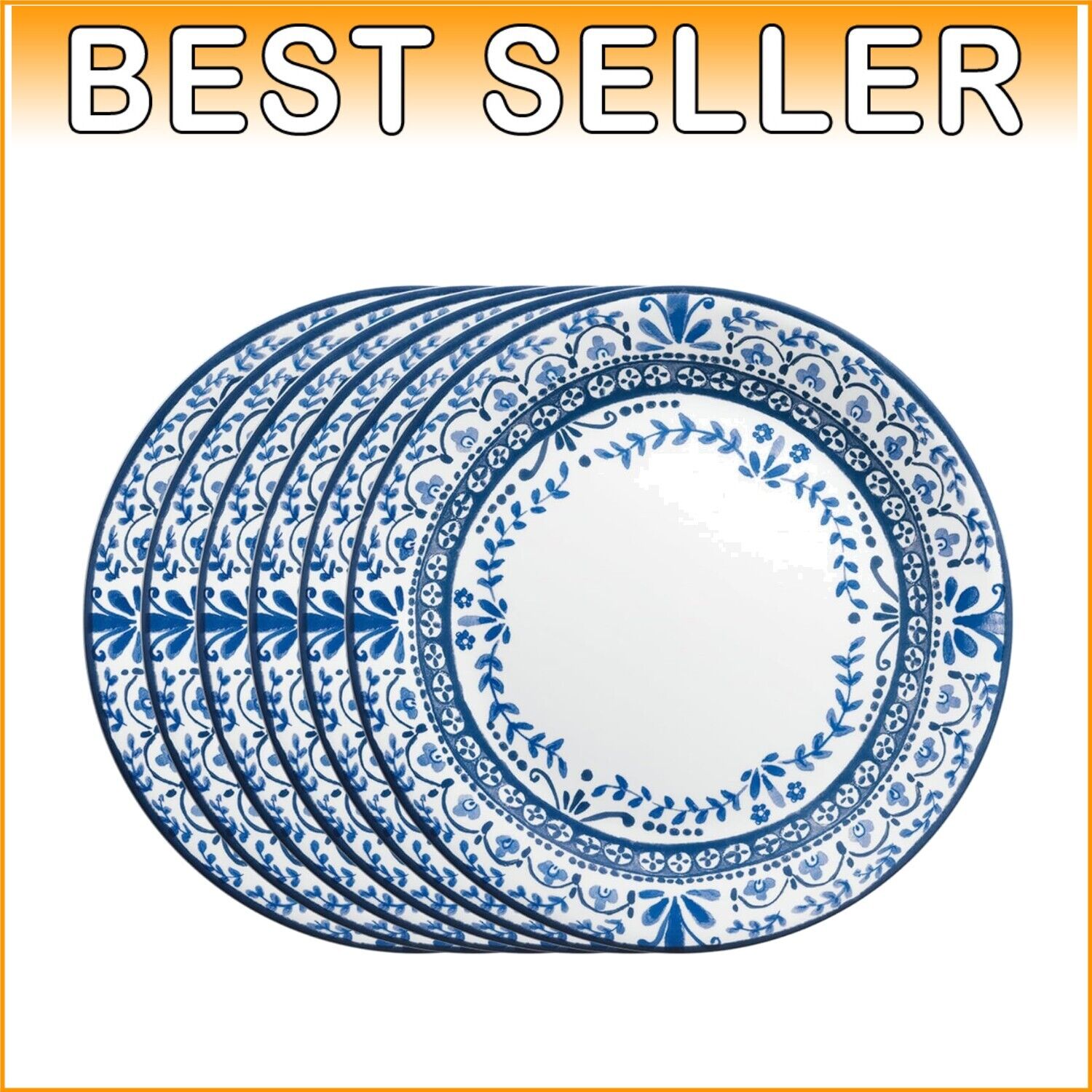 Elegant 6-Piece Lightweight Dinner Plate Set - Microwave & Dishwasher Safe