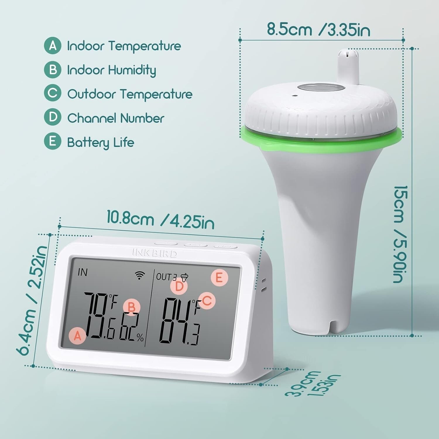 Advanced Waterproof WiFi Pool Thermometer with Accurate Sensor for Smart Pools