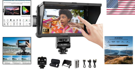 Compact 1200 Nits Camera Monitor with Sunshade & Multiple Power Supply Options