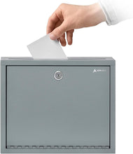 Load image into Gallery viewer, Secure Suggestion and Payment Drop Box with Keys - Wall Mounted, Gray 3x10