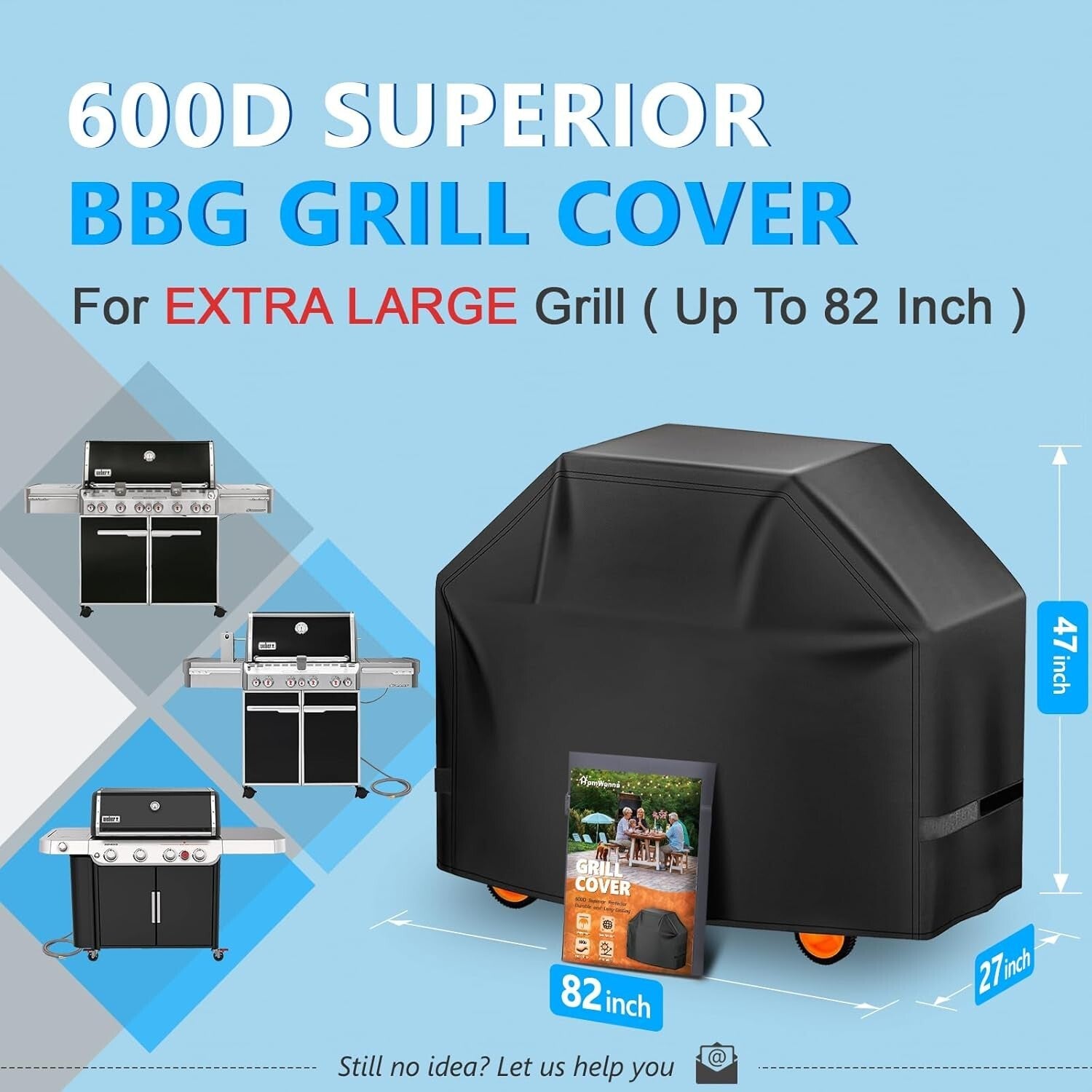 600D Waterproof Grill Cover with Portable Storage Bag - Secure & Easy to Clean