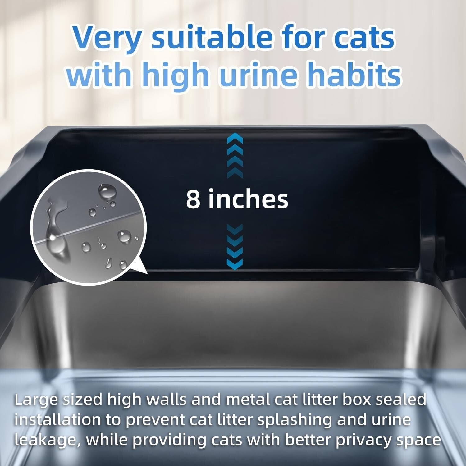 Super Large 28''L Stainless Steel Litter Box for Comfort & Hygiene - XXXL Design