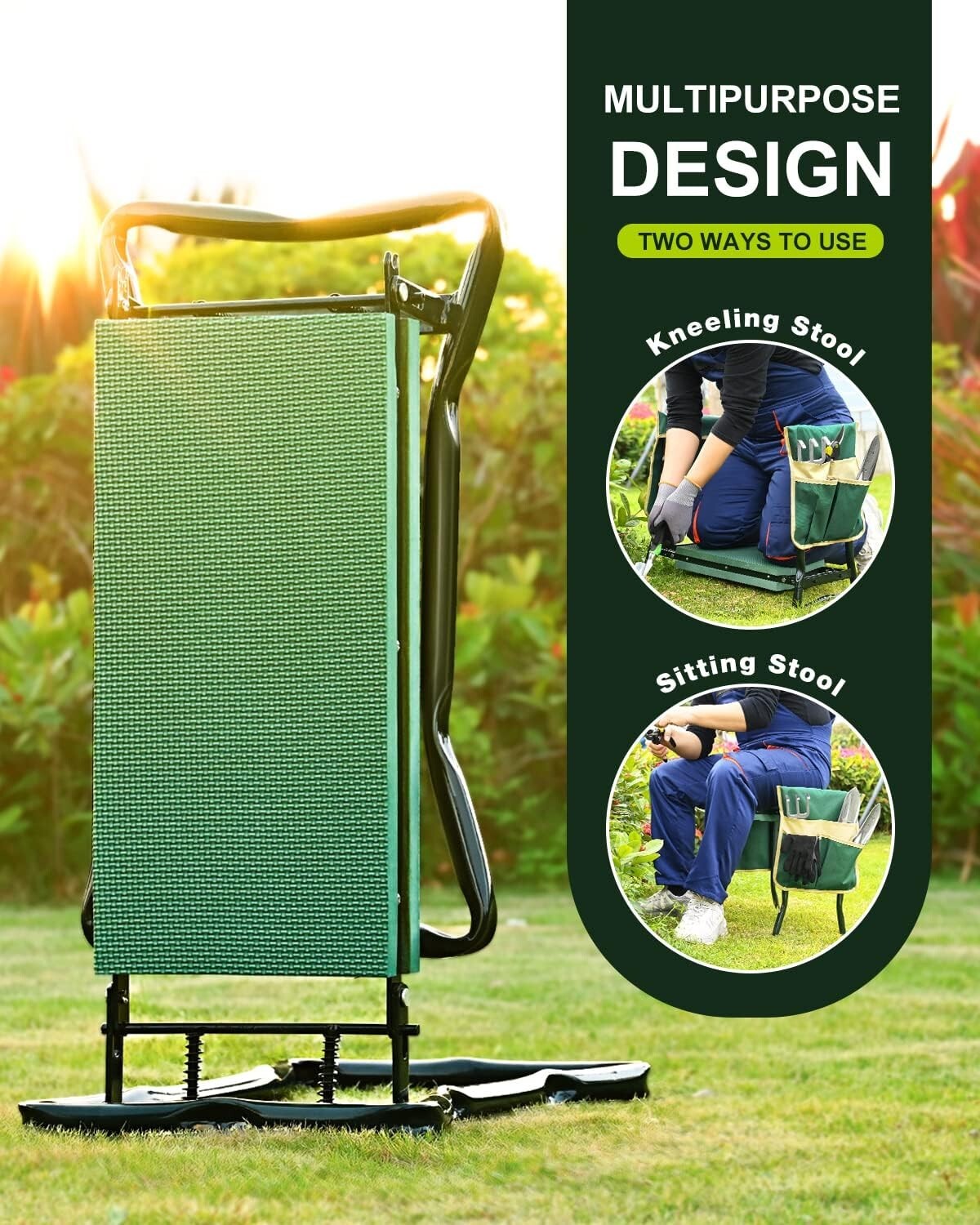 Comfortable Foldable Garden Kneeler with Tool Bag - Gift for Gardening Moms