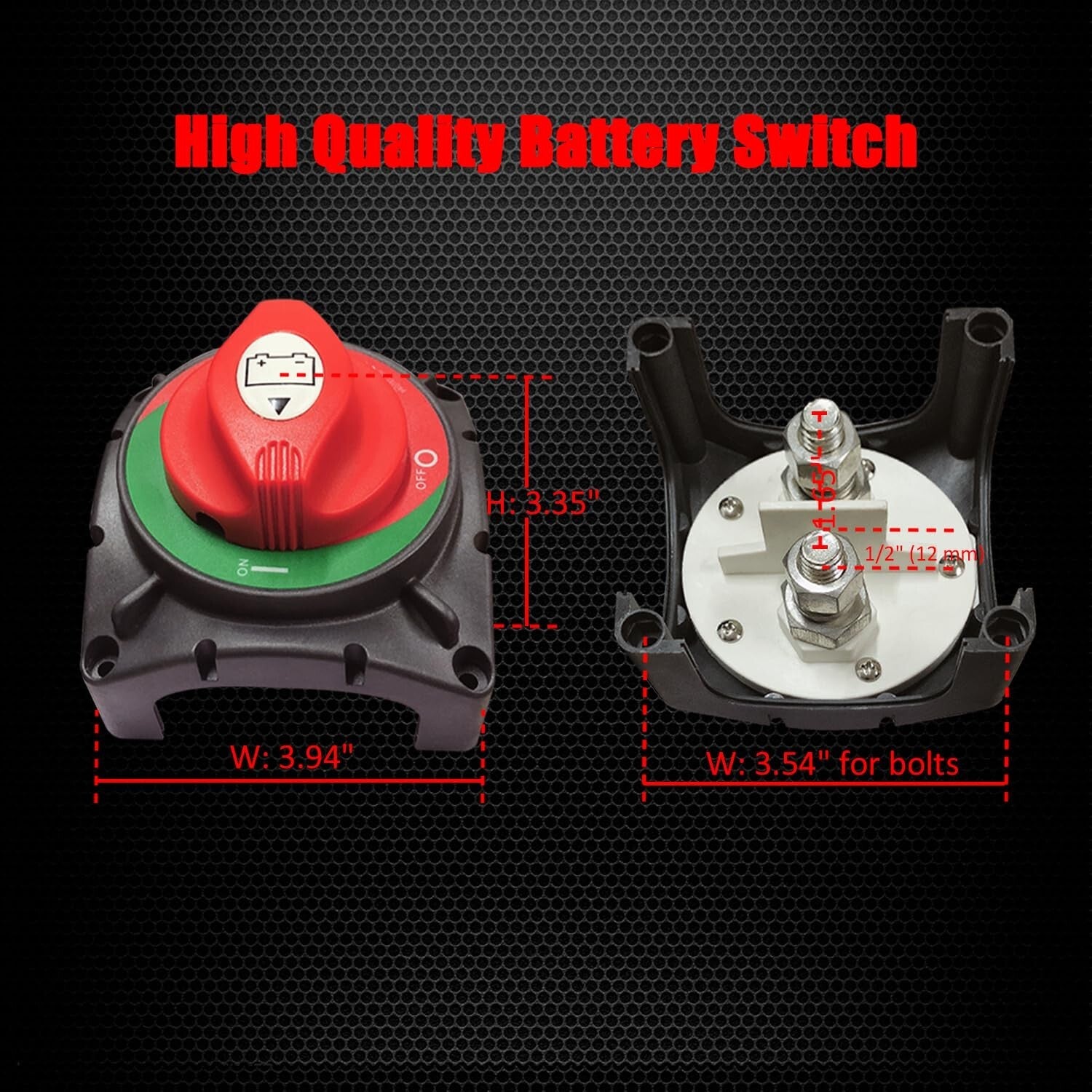 Heavy Duty Rotary Battery Master Cut Switch for 12-48V Marine & RV Applications