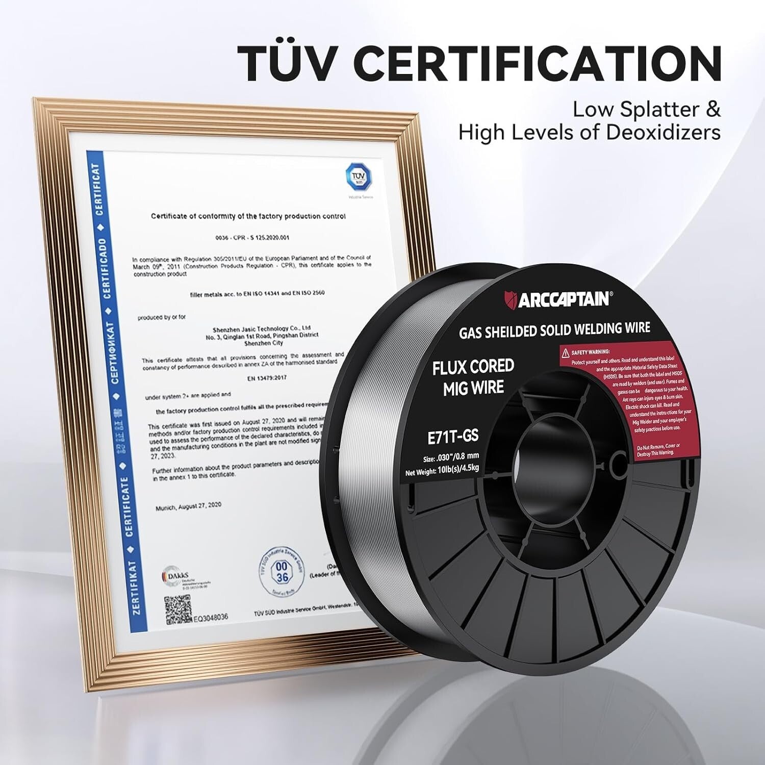 T V Certified 10lb Flux Core Welding Wire - Versatile Applications, 0.030" Size