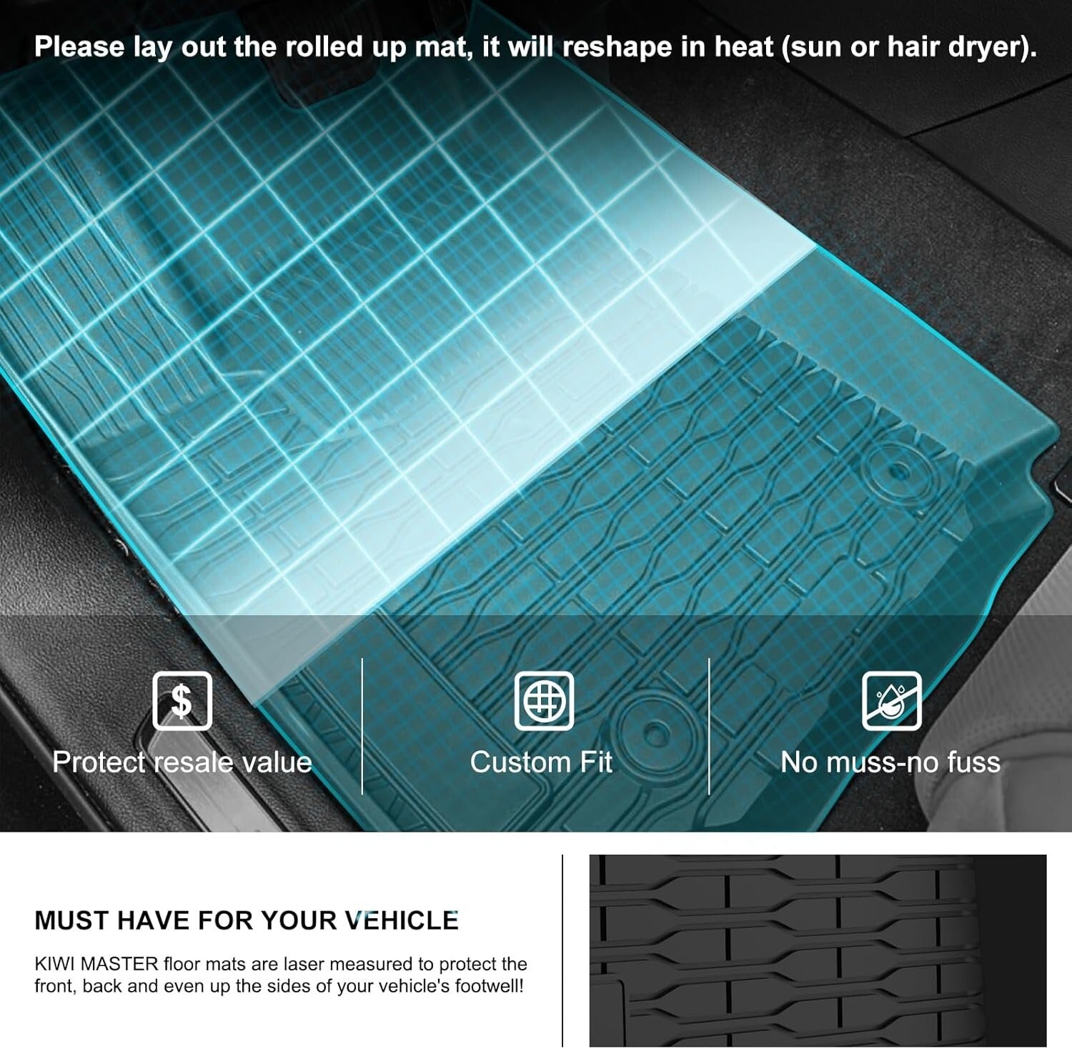 Easy Clean Custom Fit All Weather Trunk & Floor Mats for Jeep Grand Cherokee L