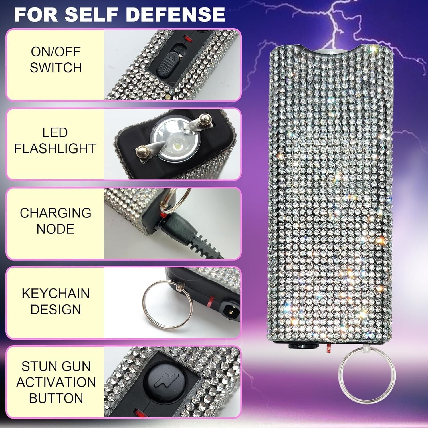 Chic PU Leather Wristlet Keychain Set with Pom Pom & Safety Alarm Accessory