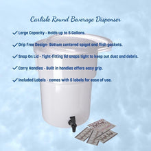 Load image into Gallery viewer, Stylish White Beverage Dispenser with Easy Pouring Spigot and Labeling System