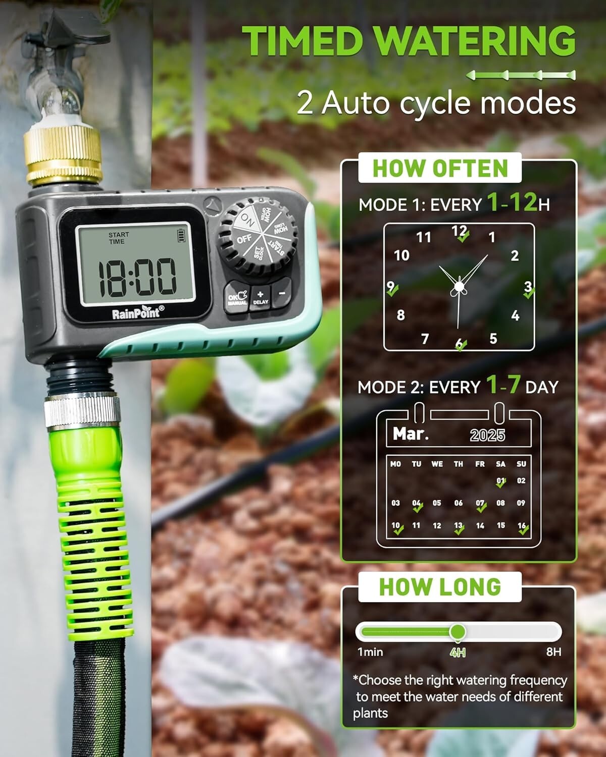 Effortless Gardening: Programmable Brass Sprinkler Timer with Rain Delay Feature