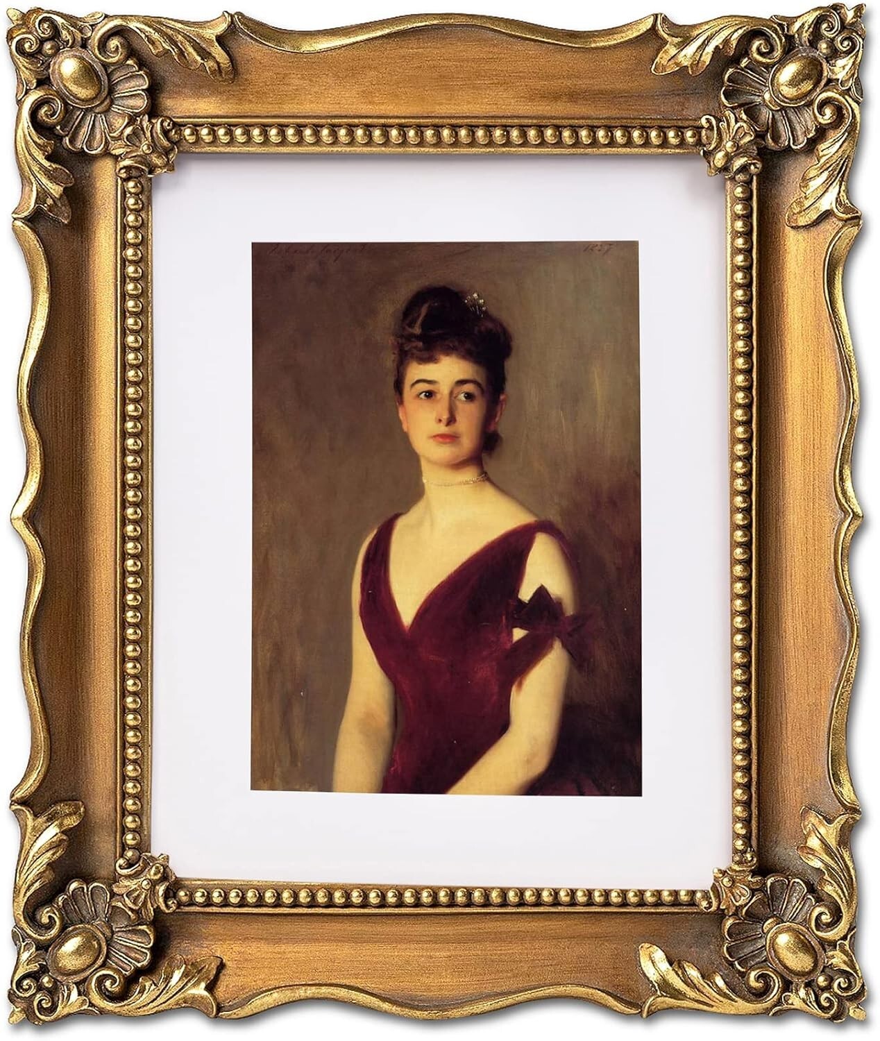 Antique Bronze Picture Frame with Interchangeable Mat for Wall & Tabletop