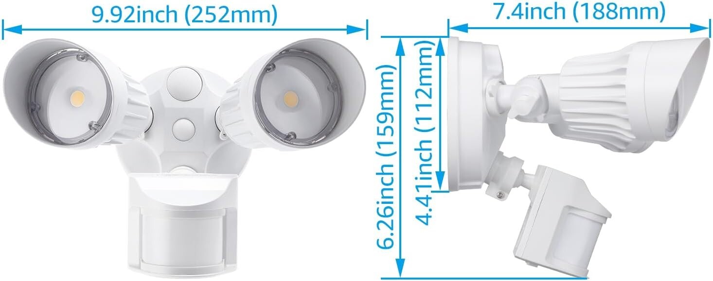 ETL Certified COB LED Outdoor Motion Light, Adjustable Floodlight for Safety