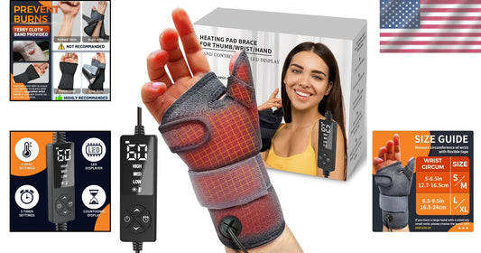 Dual-Sided Heating Pad for Thumb & Wrist - Adjustable Fit for Enhanced Recovery
