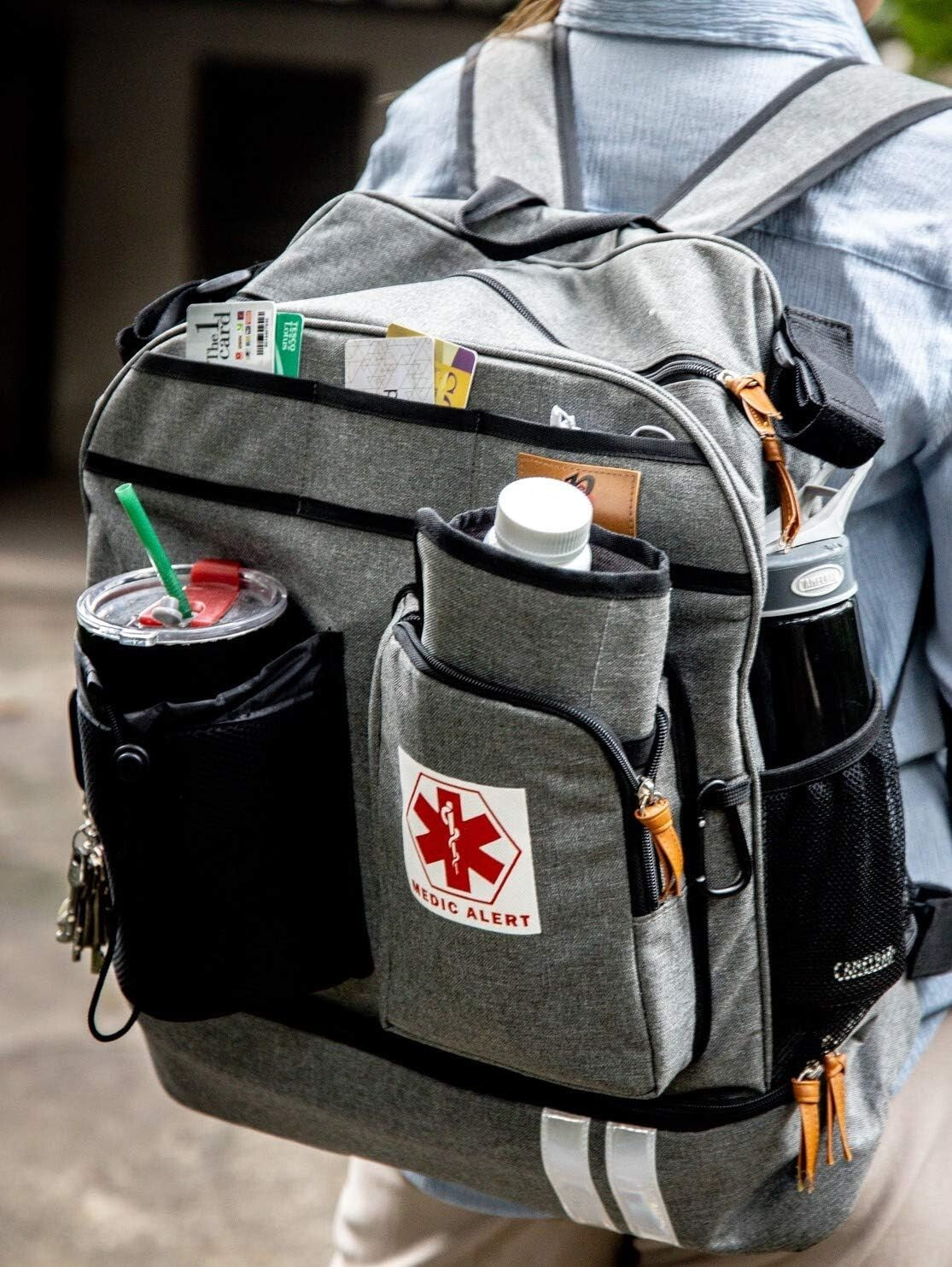 Extra-Large Scooter Wheelchair Backpack with Insulated Compartment & Cup Holder