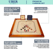 Load image into Gallery viewer, Premium 33 x 33” Carrom Board Set - Handmade in India, Complete with Accessories