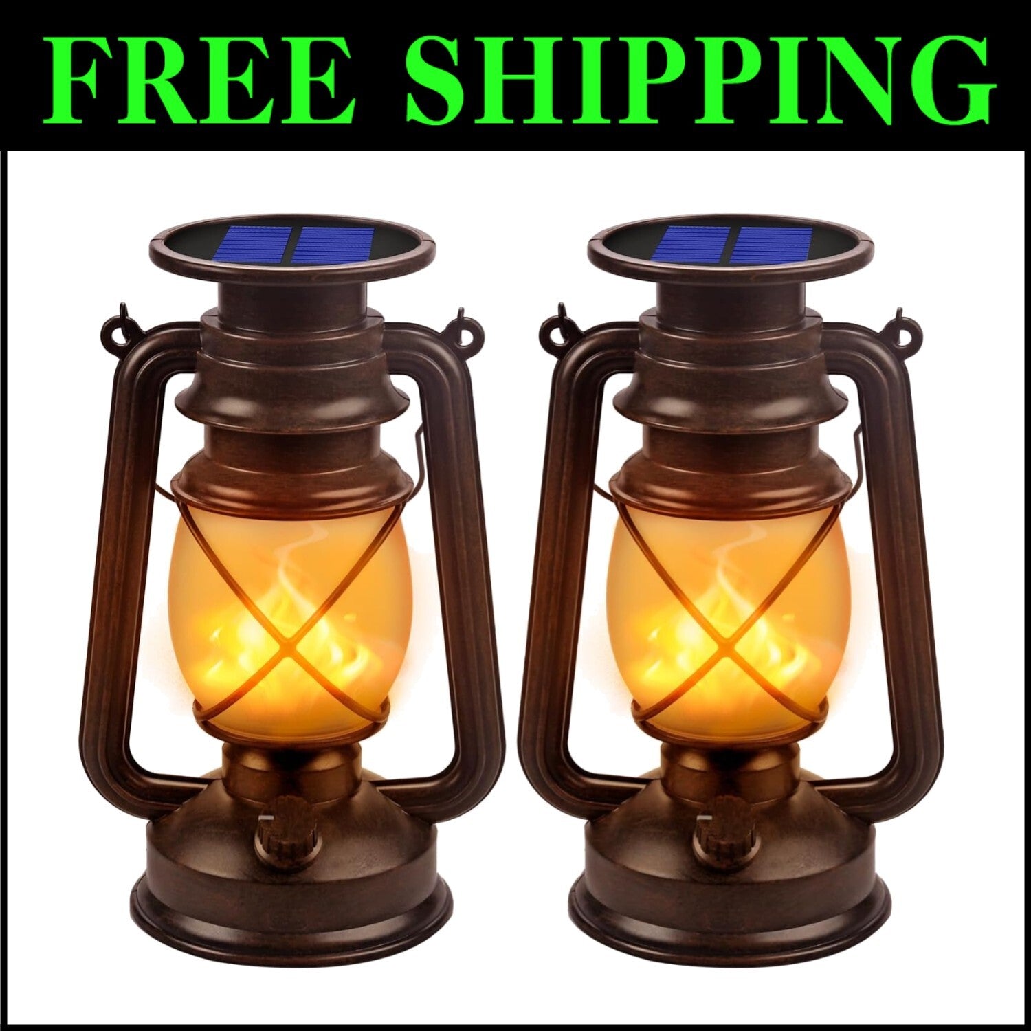 Elegant Solar Lanterns for Table and Patio - Waterproof 2-Pack with Warm Glow