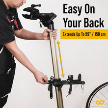 Load image into Gallery viewer, Professional Quality Bike Repair Stand - Adjustable Height &amp; Magnetic Tool Plate