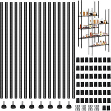Load image into Gallery viewer, Durable 74 Inch Chrome Shelving Poles with 100 Clips for Versatile Storage