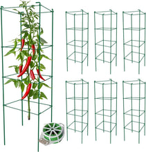 Load image into Gallery viewer, 6-Pack 46-Inch Heavy-Duty Tomato Cages with Twist Ties for Climbing Plants