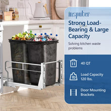 Load image into Gallery viewer, Heavy-Duty Dual Pull-Out Trash Can Kit with Soft-Close for Kitchen Organization