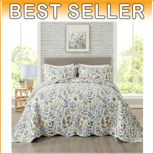 Load image into Gallery viewer, Exquisite Quilted King Bedspread Set - Lightweight Microfiber Floral Coverlet