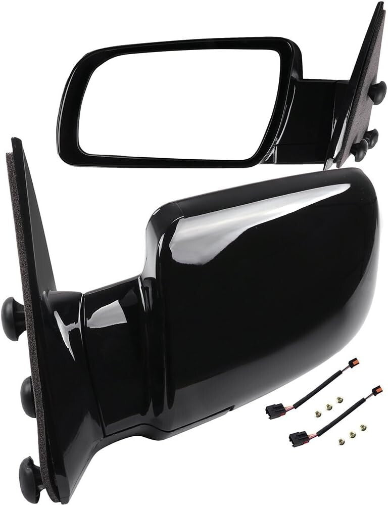 Enhanced Visibility Black Convex Side Mirrors - Compatible Chevy Models Included