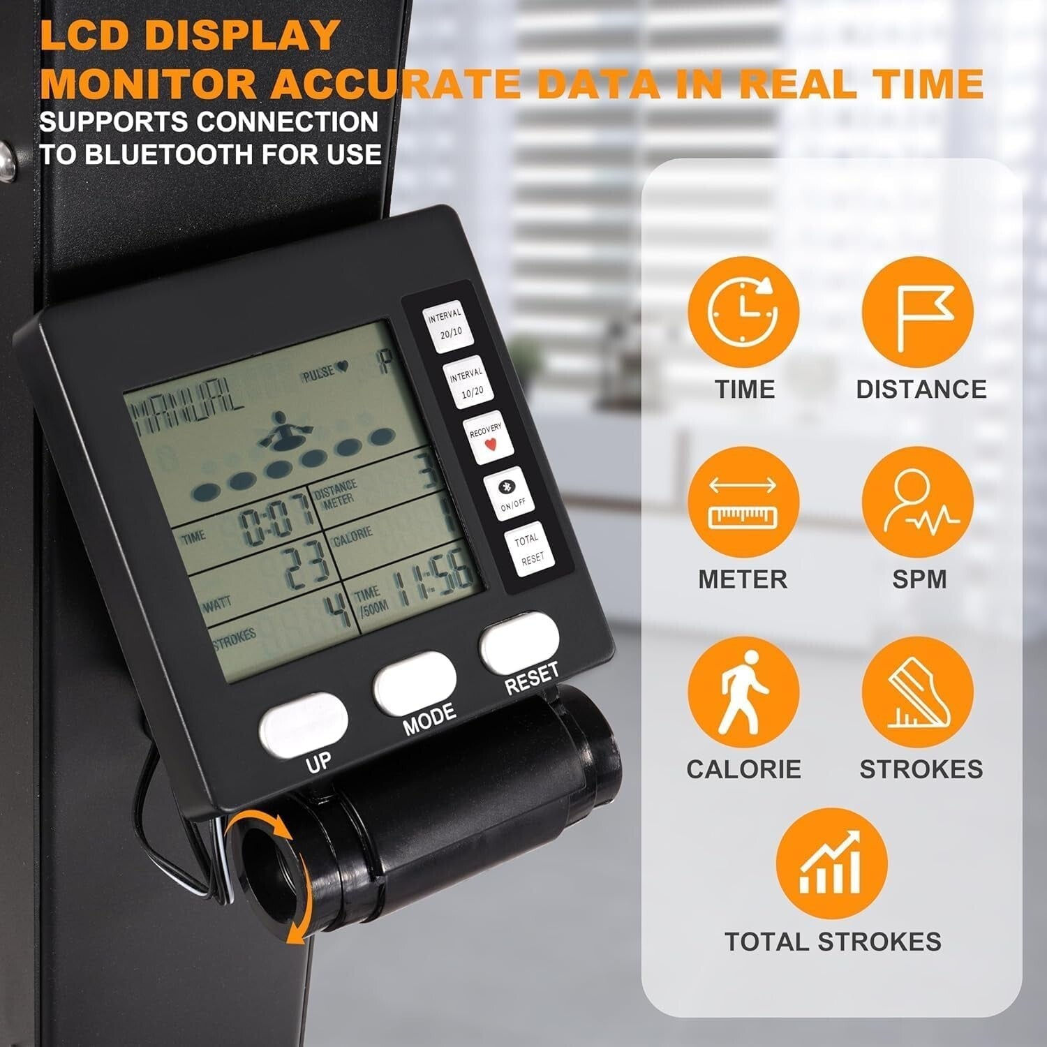 Adjustable 10-Speed Ski Training Machine with Ergonomic Handles and Display