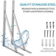 Load image into Gallery viewer, Stainless Steel 20" Shelf Brackets - 550lb Capacity, Ideal for DIY Projects