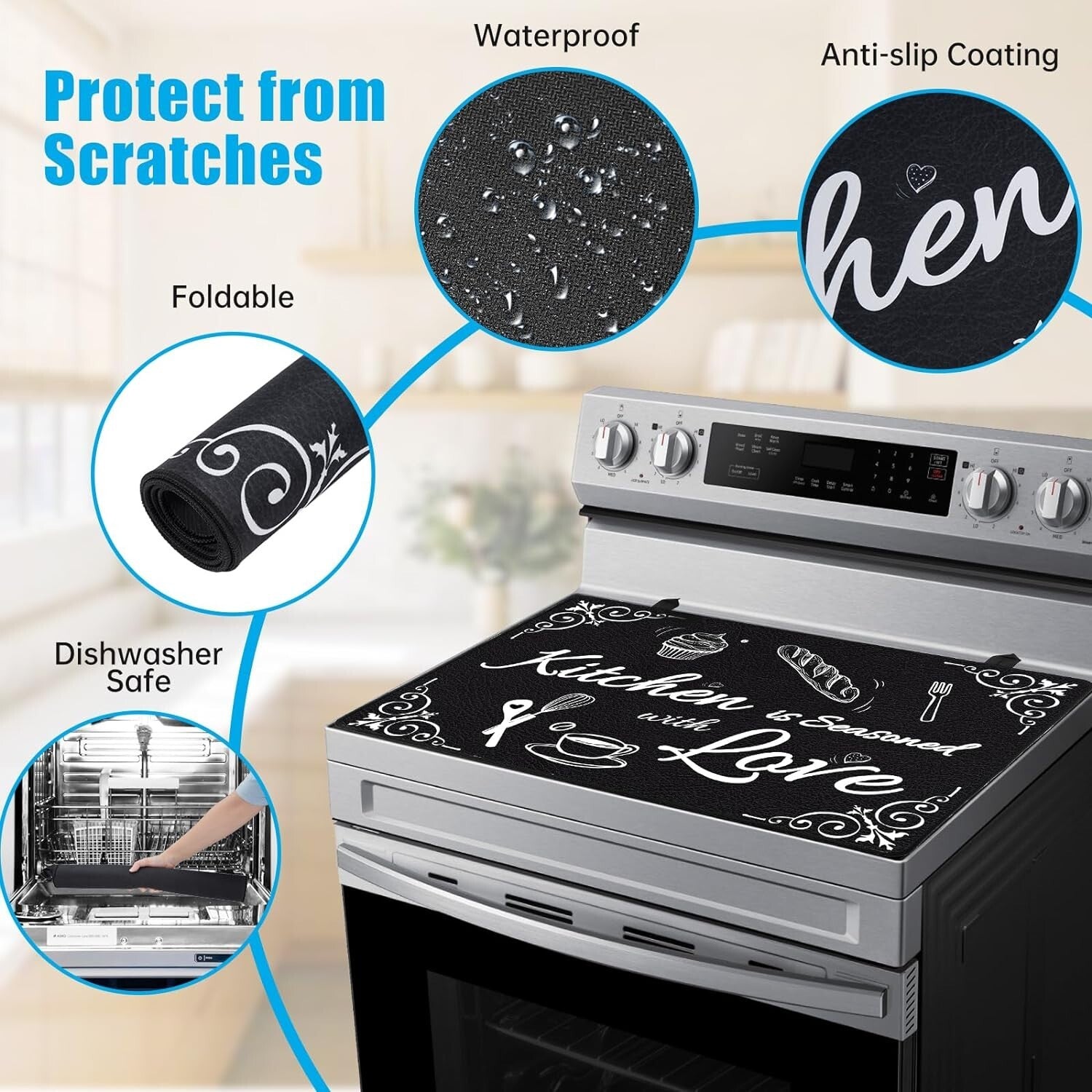 Versatile 28.5x20.5" Stove Top Mat: Heat Insulator, Protector & Ironing Surface