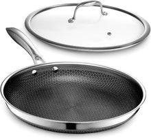 Load image into Gallery viewer, Induction-Compatible 12-Inch Frying Pan with Nonstick Coating &amp; Glass Lid