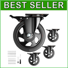Load image into Gallery viewer, Industrial-Grade 5-Inch Locking Caster Wheels for Easy Maneuvering - Set of 4