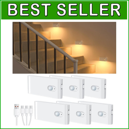 6-Pack Cordless Motion Sensor Night Light - Rechargeable LED Indoor Lighting