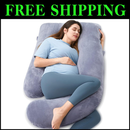 Premium U-Shaped Pregnancy Pillow with Removable Velvet Cover for Total Comfort