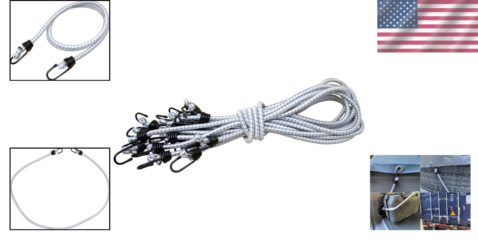 10-Pack 72-Inch Heavy Duty Bungee Cords - Ideal for Indoor & Outdoor Use