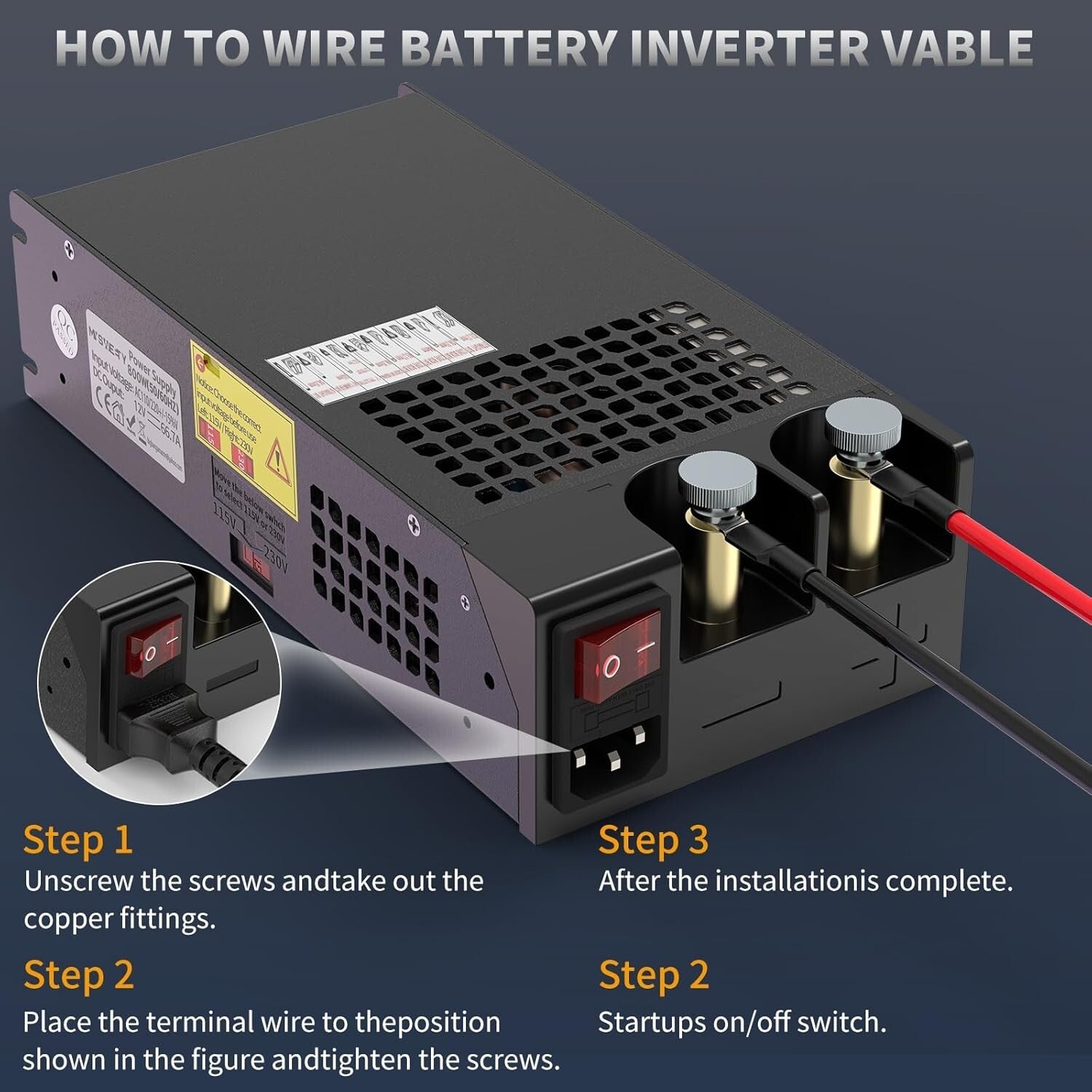 Adjustable Power Supply 12V DC Converter, 83.4A Max for LED Strips & More